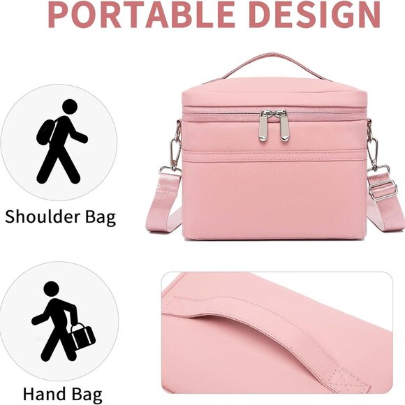 Insulated Lunch Bag for Women Adult Lunch Box Lightweight Waterproof Lunchbox So - Picture 4 of 6